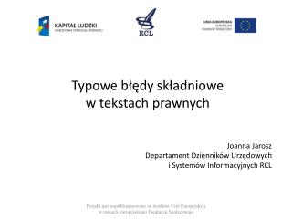 Typowe błędy składniowe w tekstach prawnych