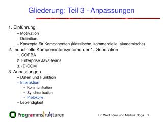 Gliederung: Teil 3 - Anpassungen