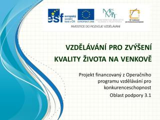 vzdělávání pro zvýšení kvality života na venkově