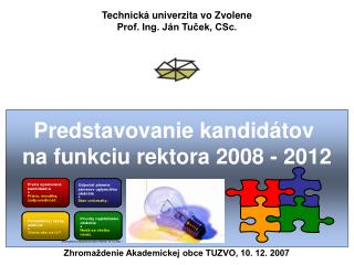Predstavovanie kandidátov na funkciu rektora 2008 - 2012