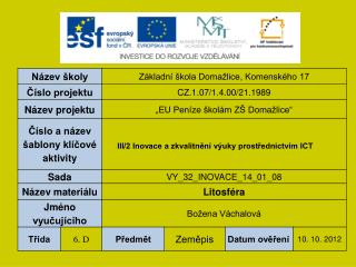 Vzdělávací oblast: Vzdělávací obor: Tematický okruh: Určeno pro: Anotace: Časová dotace: