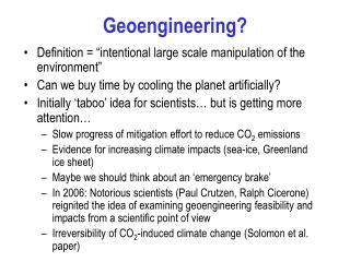 Geoengineering?