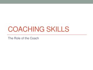 Coaching Skills