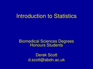 Introduction to Statistics