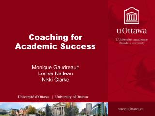 Coaching for Academic Success