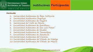 Instituciones Participantes