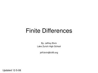 Finite Differences