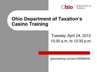 Ohio Department of Taxation’s Casino Training