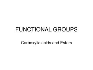 FUNCTIONAL GROUPS