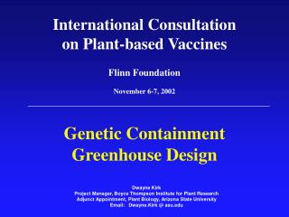 Genetic Containment Greenhouse Design