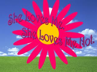 She Loves Me. She Loves Me Not.