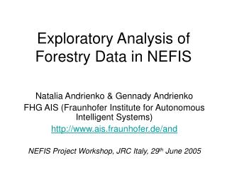 Exploratory Analysis of Forestry Data in NEFIS