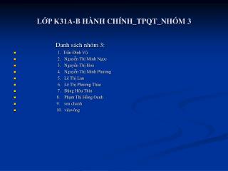 LỚP K31A-B HÀNH CHÍNH_TPQT_NHÓM 3