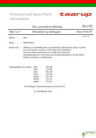 Side 1 af 7 Slåmaskiner og skårlæggere		 Dato: 03.02.03