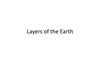 Layers of the Earth
