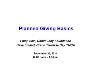 Planned Giving Basics