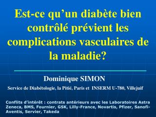 Est-ce qu’un diabète bien contrôlé prévient les complications vasculaires de la maladie?