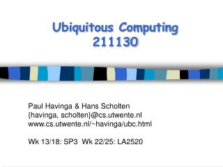 Ubiquitous Computing 211130