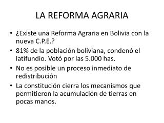 LA REFORMA AGRARIA