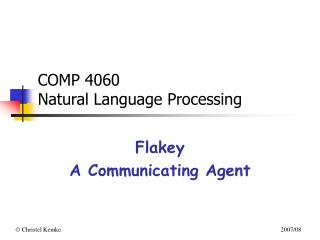 COMP 4060 Natural Language Processing