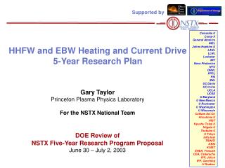 HHFW and EBW Heating and Current Drive 5-Year Research Plan