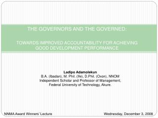 THE GOVERNORS AND THE GOVERNED: