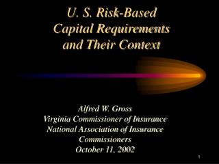 U. S. Risk-Based Capital Requirements and Their Context