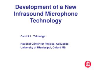 Development of a New Infrasound Microphone Technology