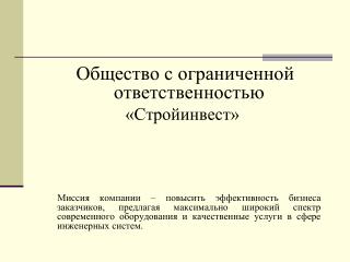 Общество с ограниченной ответственностью «Стройинвест»