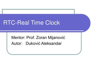 RTC-Real Time Clock