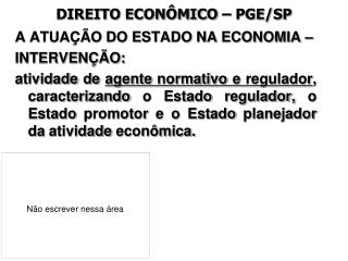 DIREITO ECONÔMICO – PGE/SP