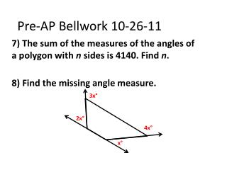 Pre-AP Bellwork 10-26-11