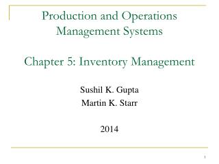 Production and Operations Management Systems