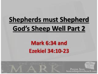 Shepherds must Shepherd God’s Sheep Well Part 2