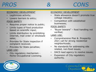 PROS &amp; CONS