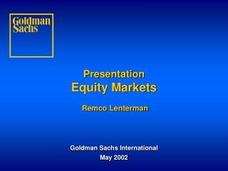 Presentation Equity Markets Remco Lenterman