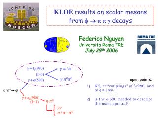 KLOE results on scalar mesons from   decays