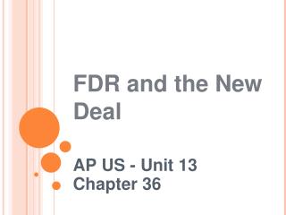 FDR and the New Deal