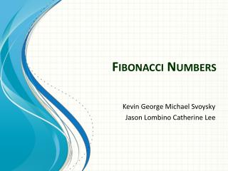 Fibonacci Numbers