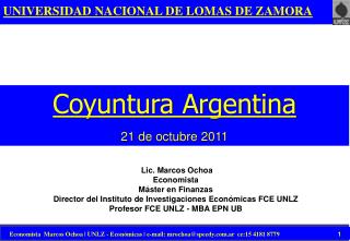 Lic. Marcos Ochoa Economista Máster en Finanzas