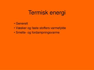 Termisk energi