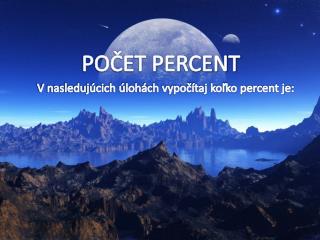 POČET PERCENT