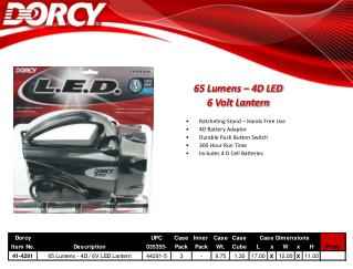 65 Lumens – 4D LED 6 Volt Lantern Ratcheting Stand – Hands Free Use 4D Battery Adaptor