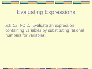 Evaluating Expressions