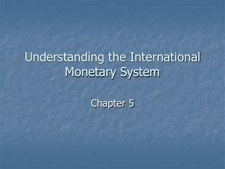 Understanding the International Monetary System