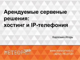 Арендуемые сервеные решения: хостинг и IP -телефония
