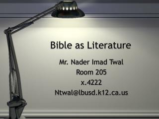 Bible as Literature