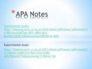 APA Notes