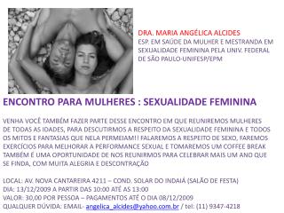 ENCONTRO PARA MULHERES : SEXUALIDADE FEMININA