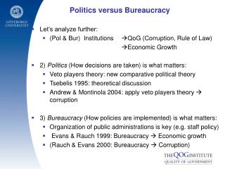Politics versus Bureaucracy